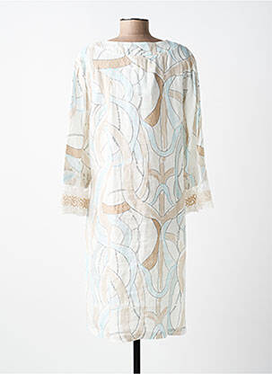 Robe mi-longue manches 3/4 manches 3/4 blanc ELISA CAVALETTI femme