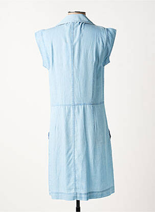 Robe mi-longue manches courtes manches courtes bleu EVA KAYAN femme