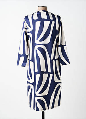 Robe mi-longue manches 3/4 manches 3/4 bleu TUZZI femme