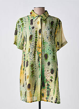 Tunique manches courtes tissage crêpe vert SURKANA femme