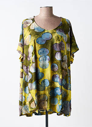 T-shirt stretch manches courtes jaune ALEMBIKA femme