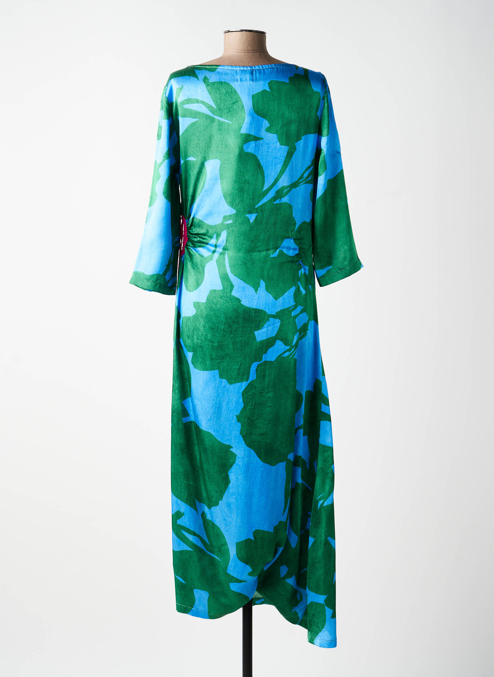 Robe longue imprimé fleurs manches 3/4 bleu ALDO MARTIN'S femme