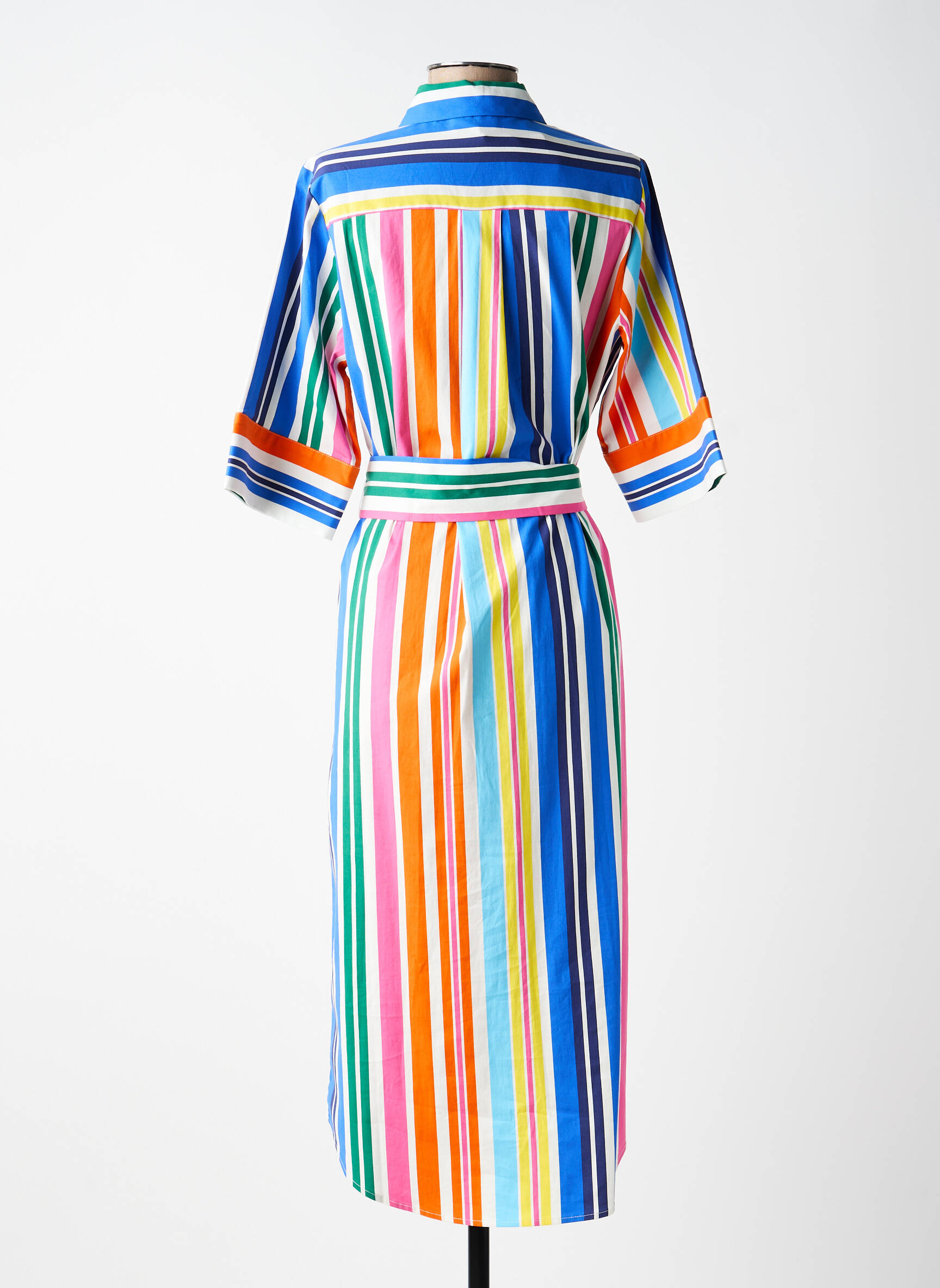 Robe mi-longue manches 3/4 manches 3/4 bleu K-DESIGN femme