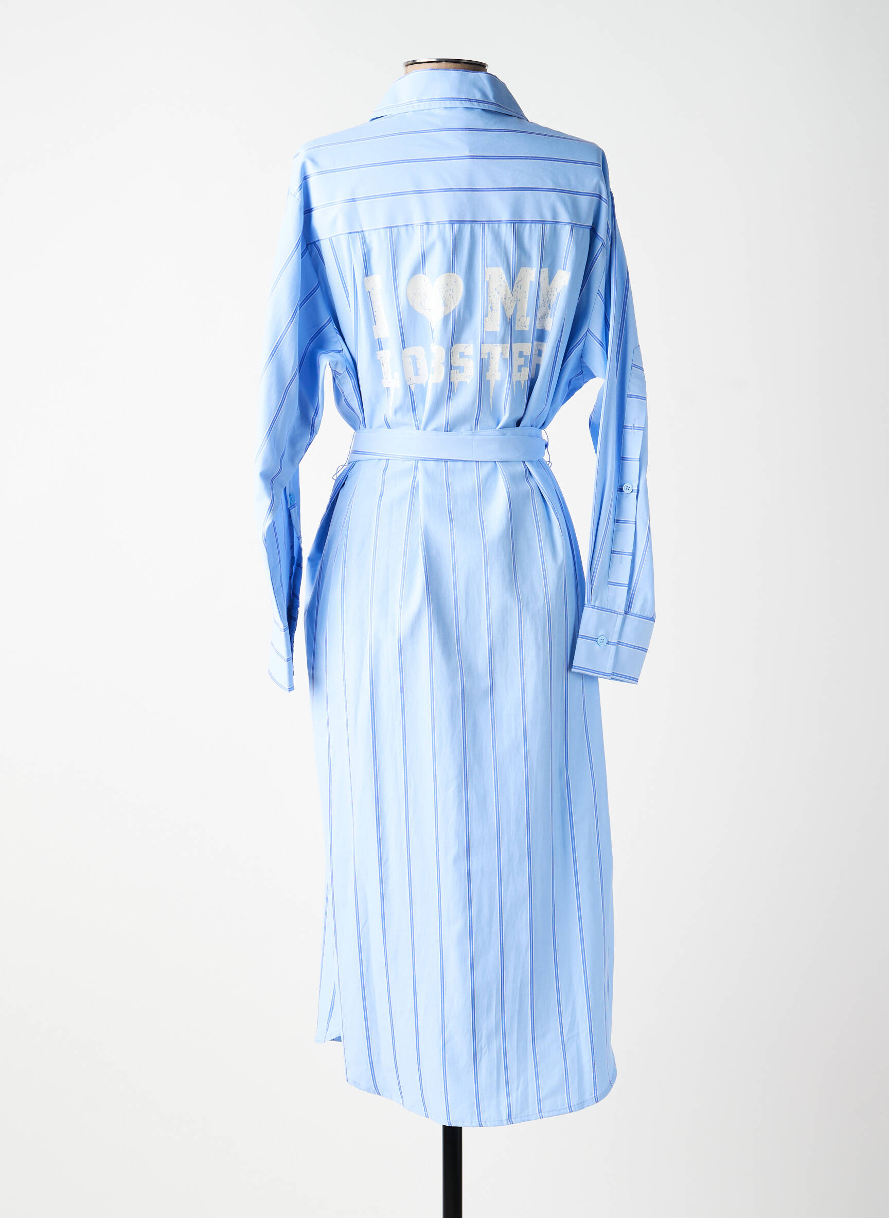 Robe mi-longue manches longues manches longues bleu K-DESIGN femme
