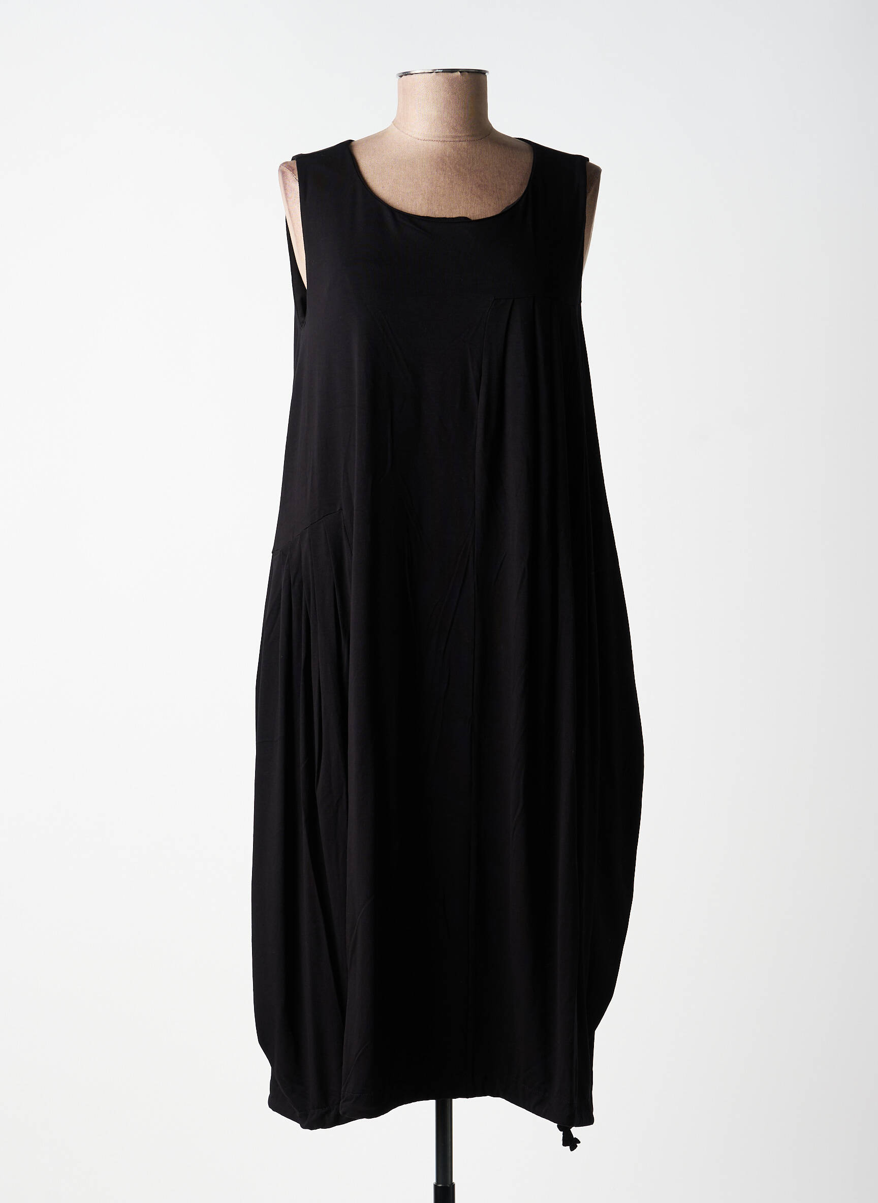 Robe mi-longue sans manche sans manche noir OZAI N KU femme