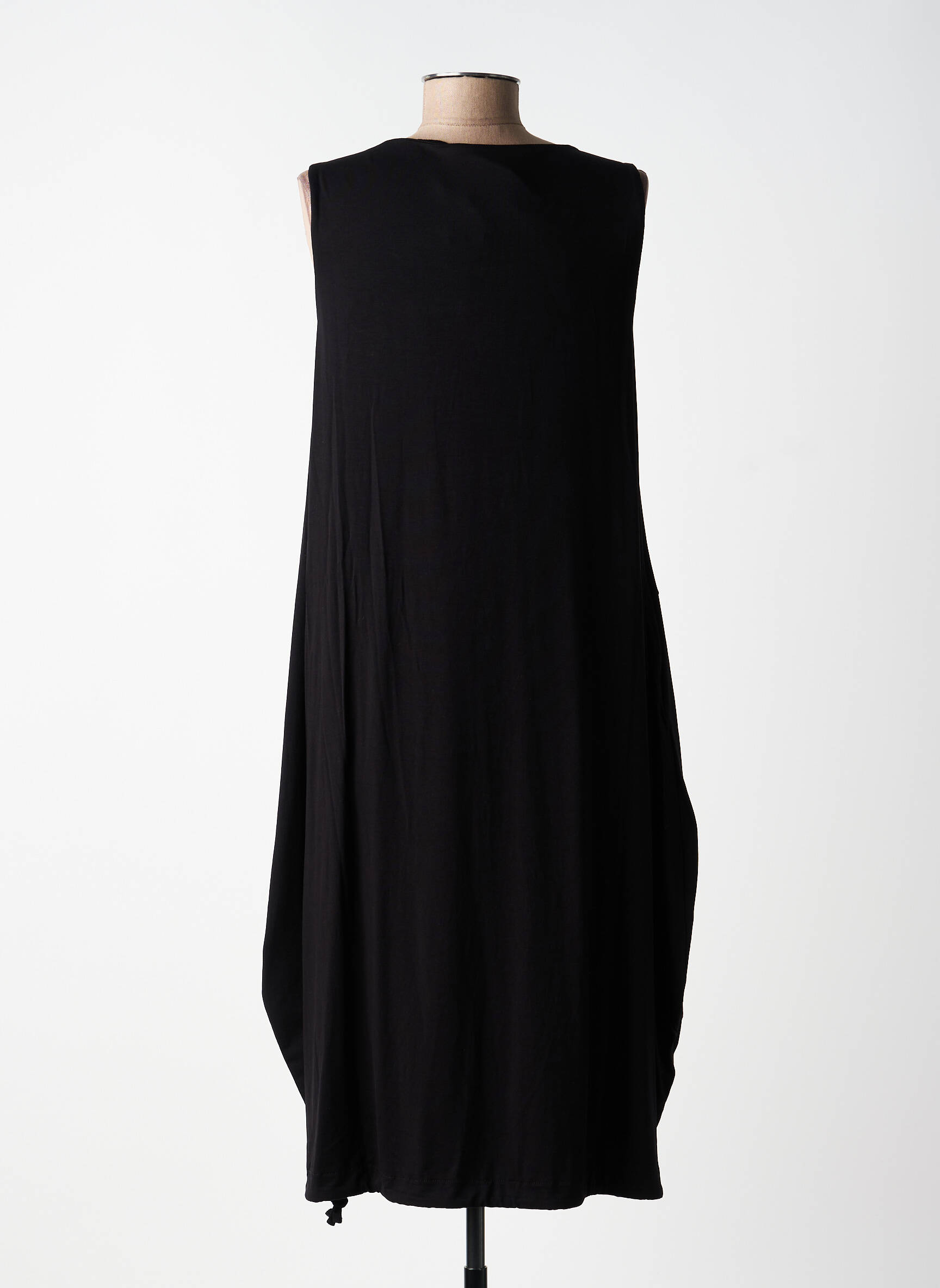 Robe mi-longue sans manche sans manche noir OZAI N KU femme