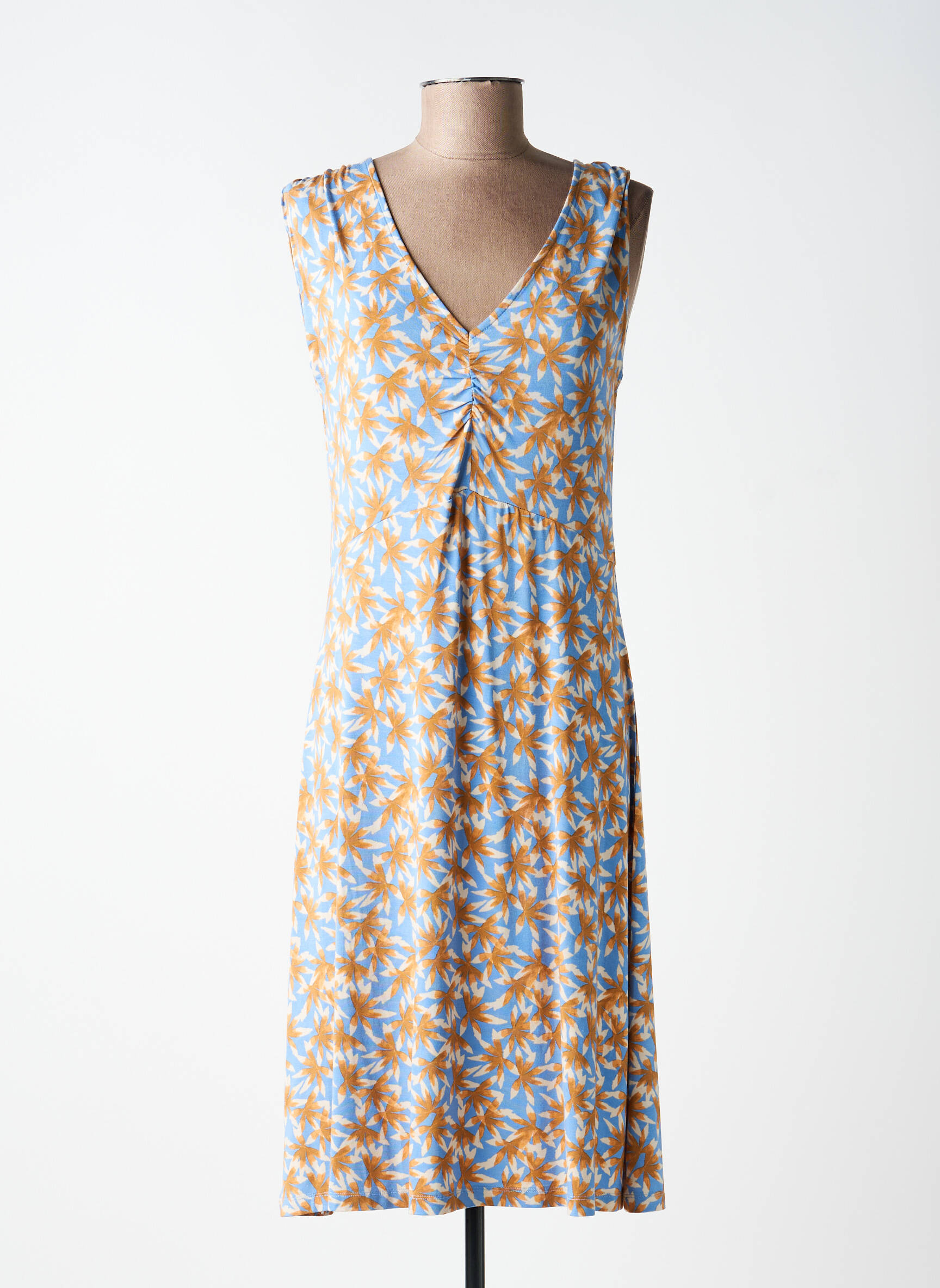 Robe mi-longue sans manche sans manche bleu SURKANA femme