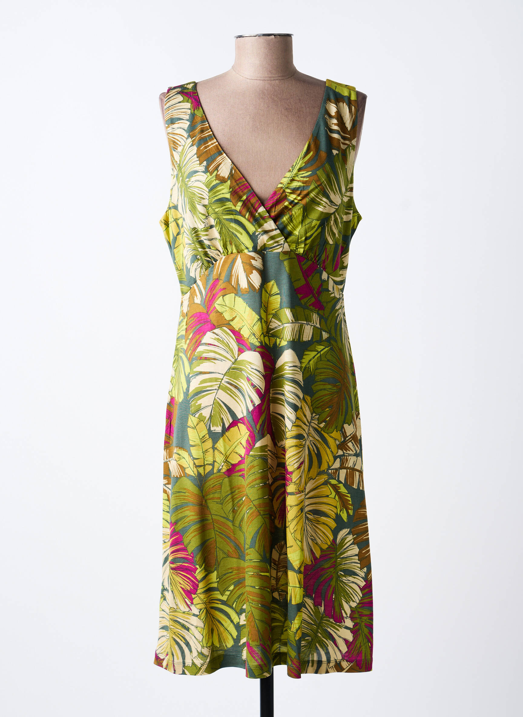 Robe mi-longue sans manche sans manche vert SURKANA femme