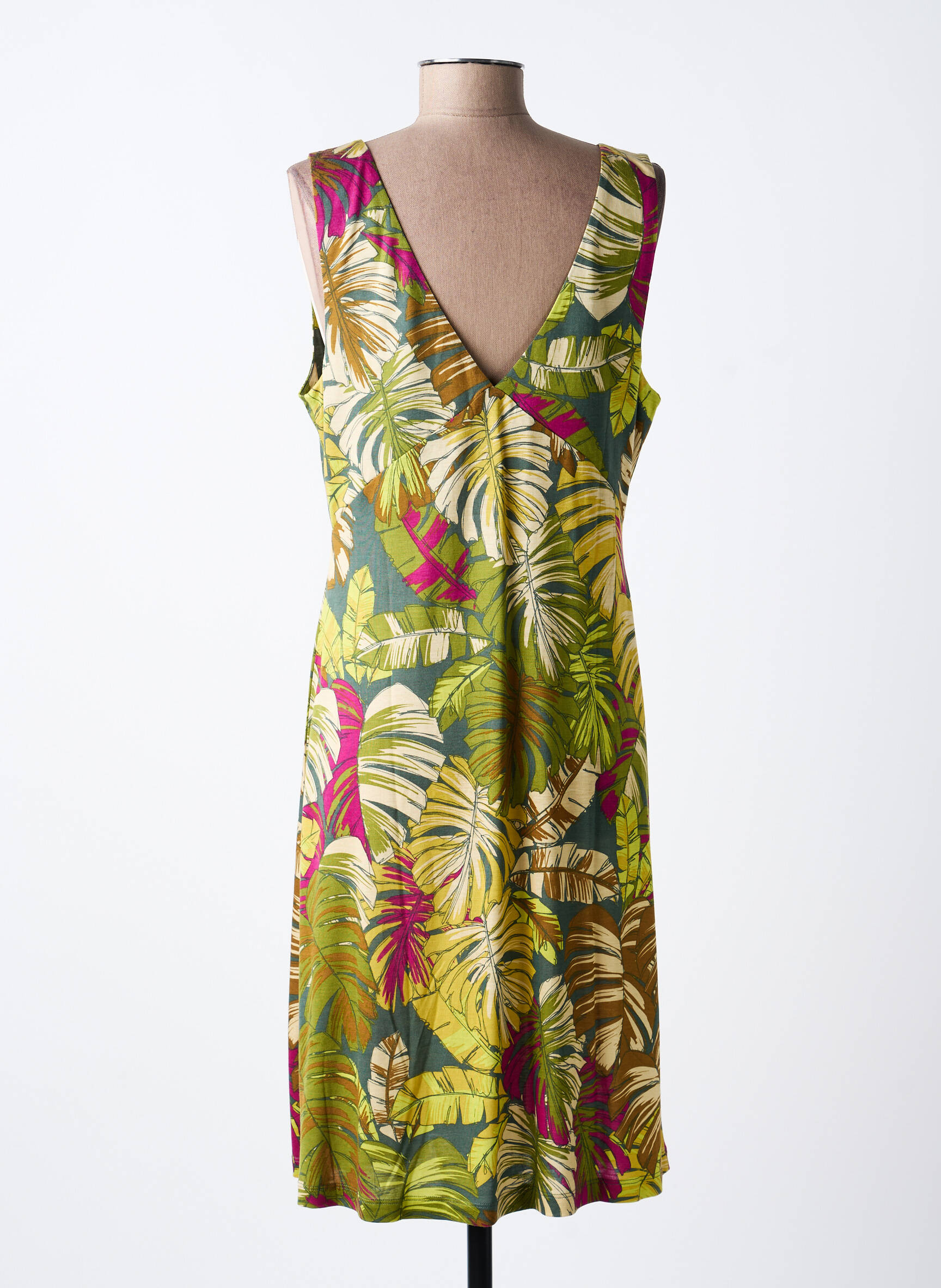 Robe mi-longue sans manche sans manche vert SURKANA femme