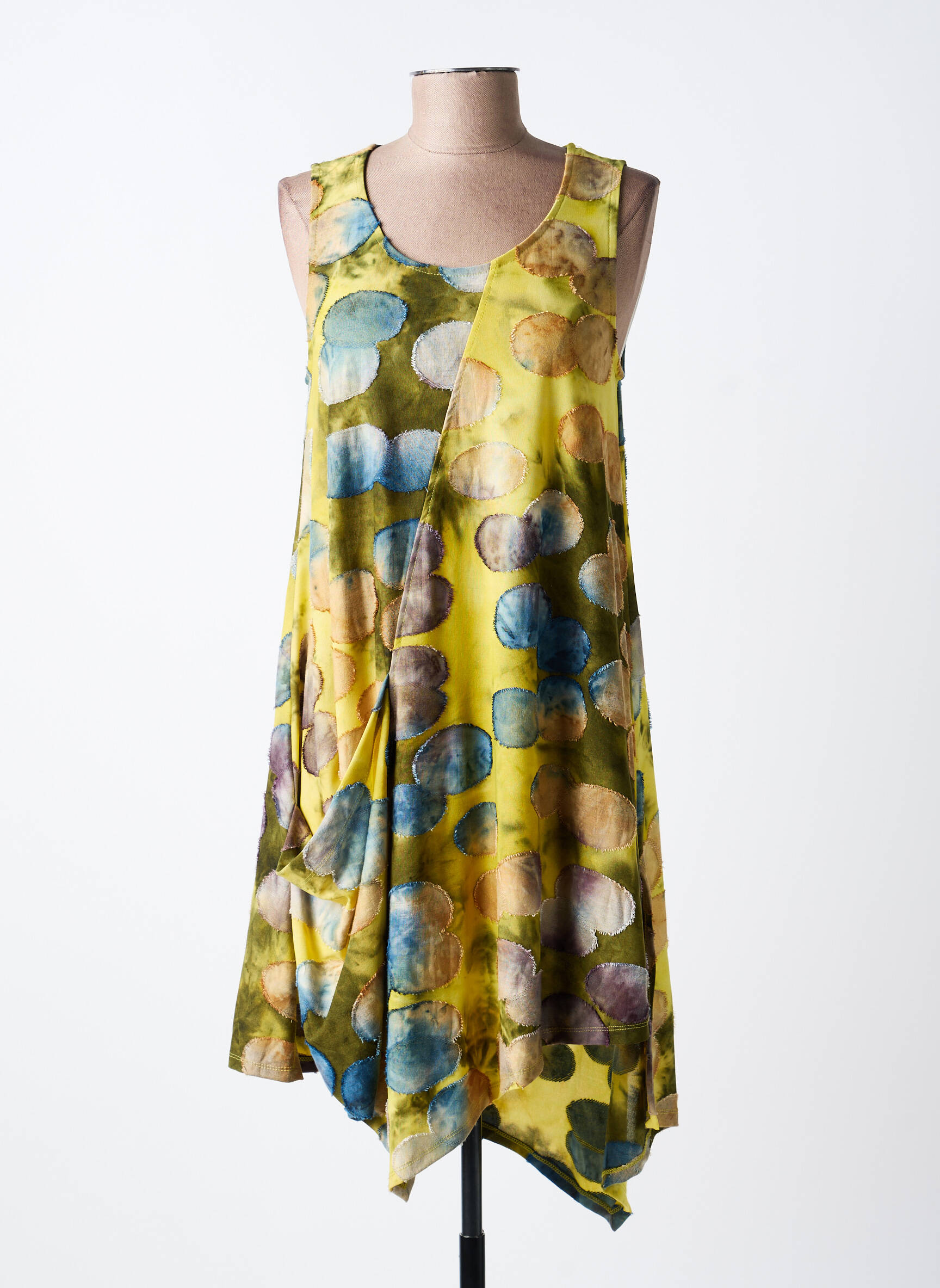 Robe courte sans manche sans manche jaune ALEMBIKA femme