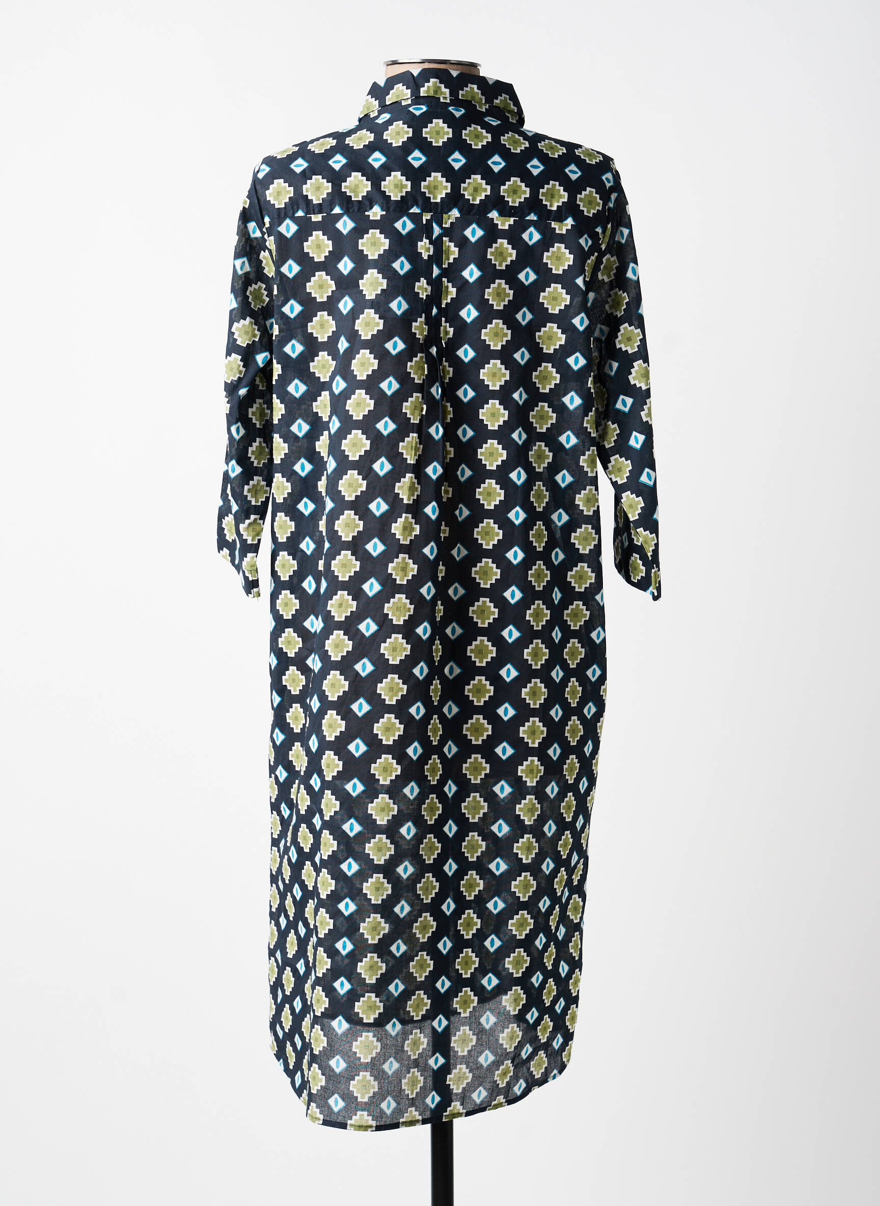 Robe mi-longue manches 3/4 manches 3/4 bleu ÉTYMOLOGIE femme