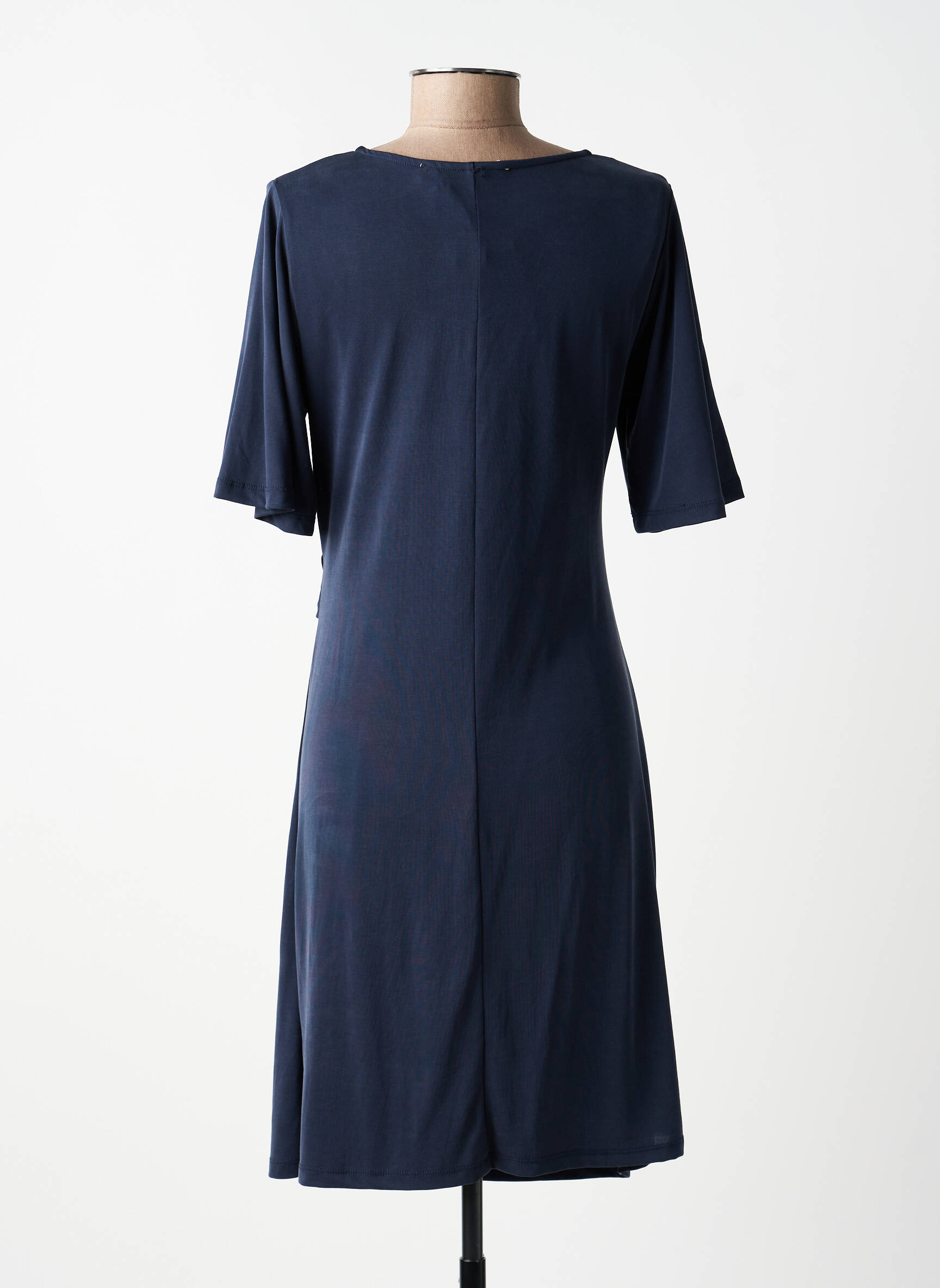 Robe mi-longue manches courtes manches courtes bleu ÉTYMOLOGIE femme