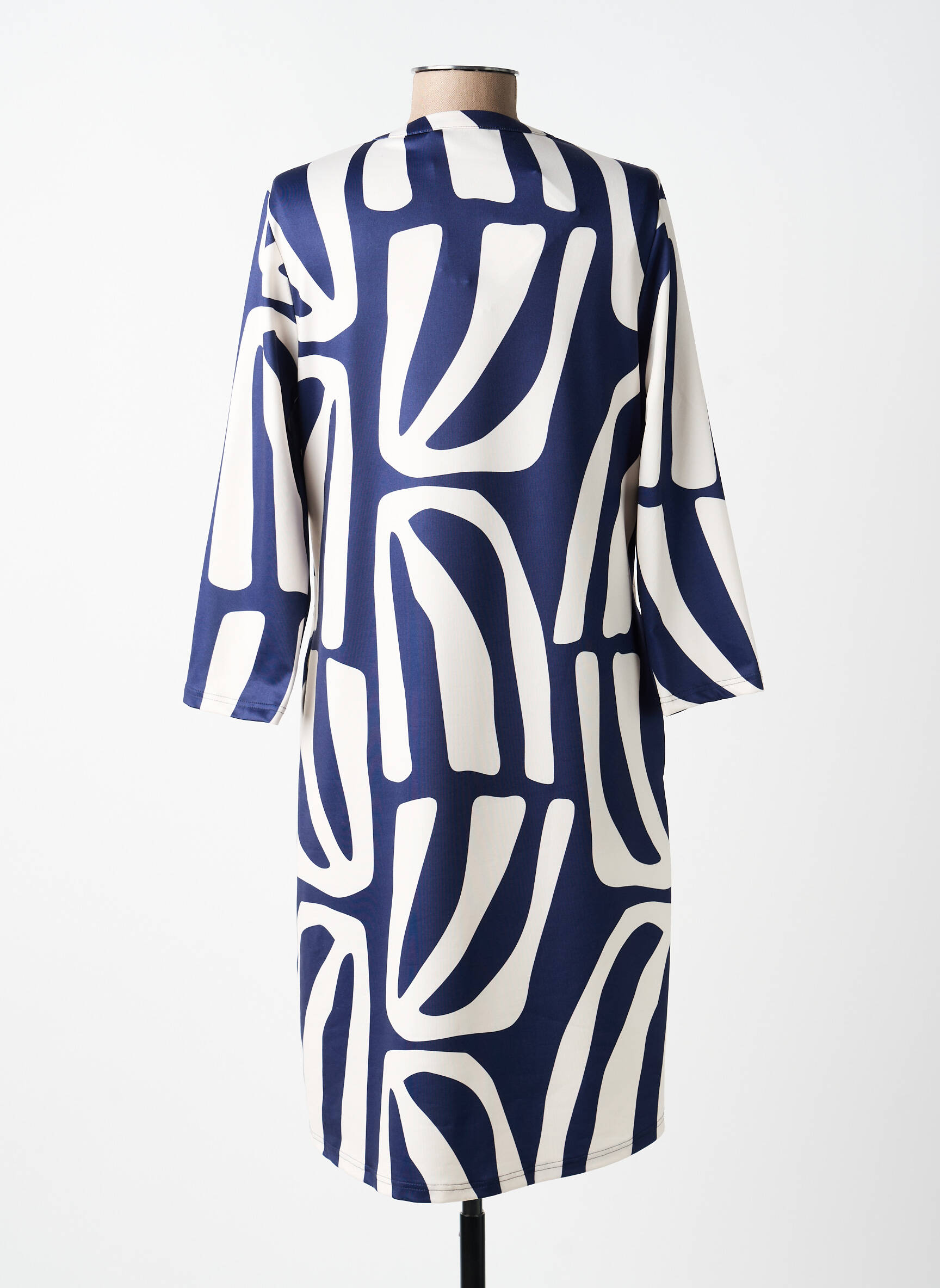 Robe mi-longue manches 3/4 manches 3/4 bleu TUZZI femme