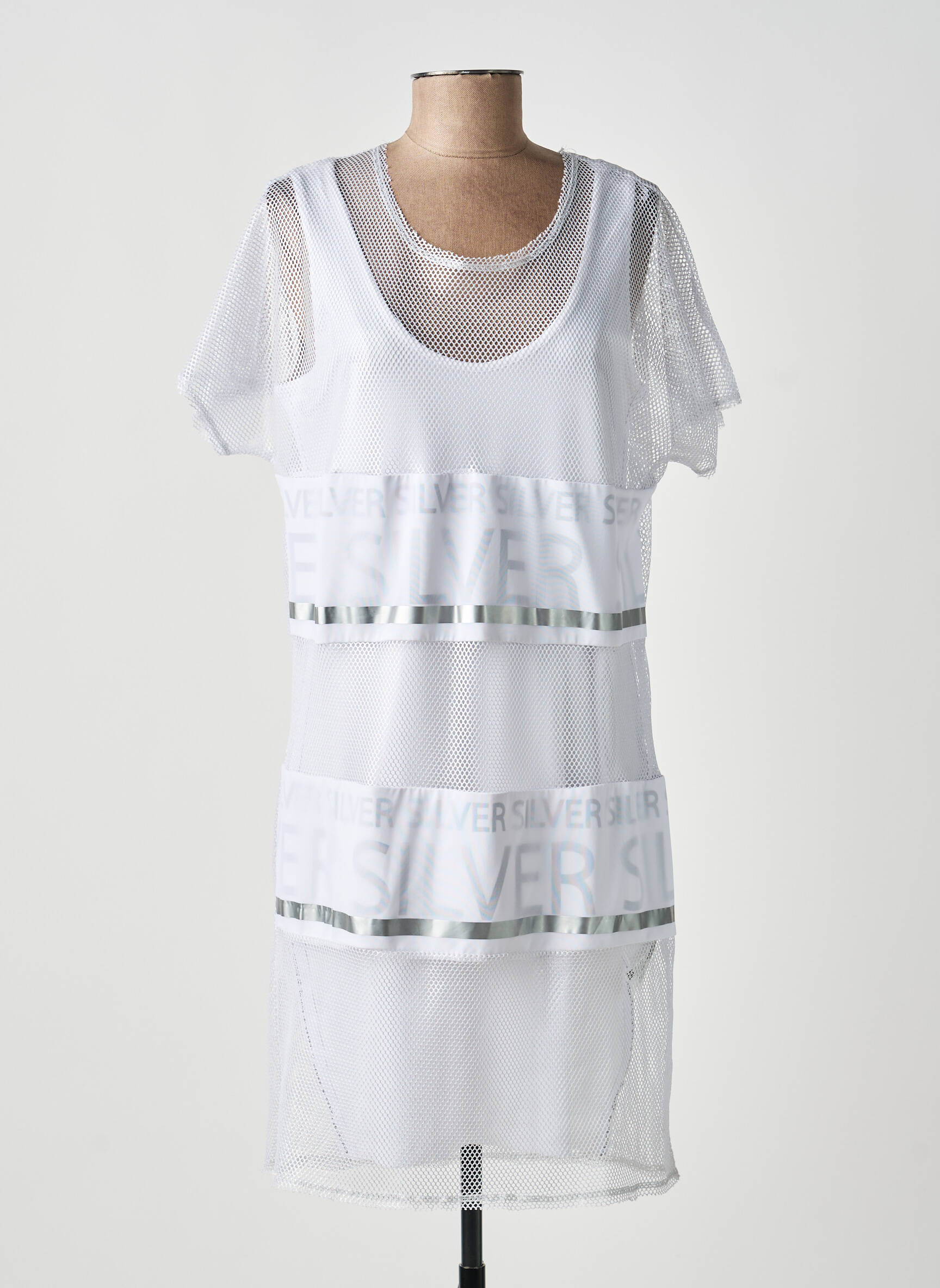 Robe mi-longue manches courtes manches courtes blanc SPORTALM femme
