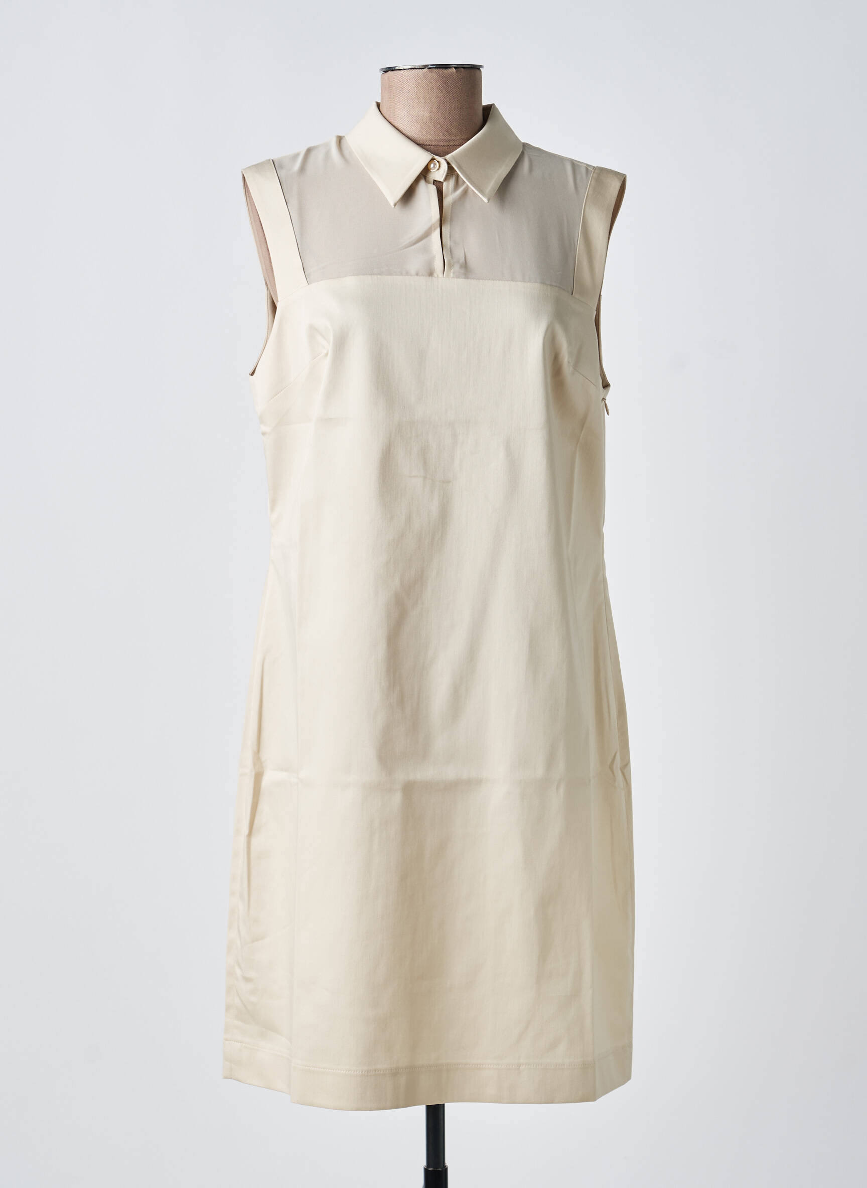 Robe mi-longue sans manche sans manche beige EVA KAYAN femme