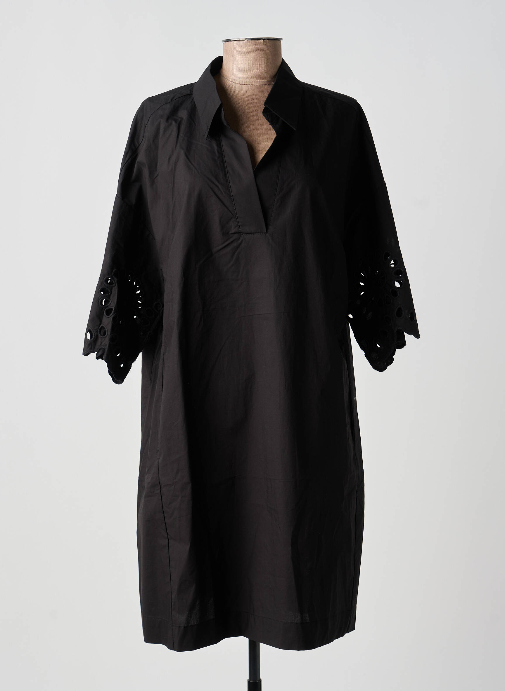 Robe courte manches courtes manches courtes noir RINO & PELLE femme