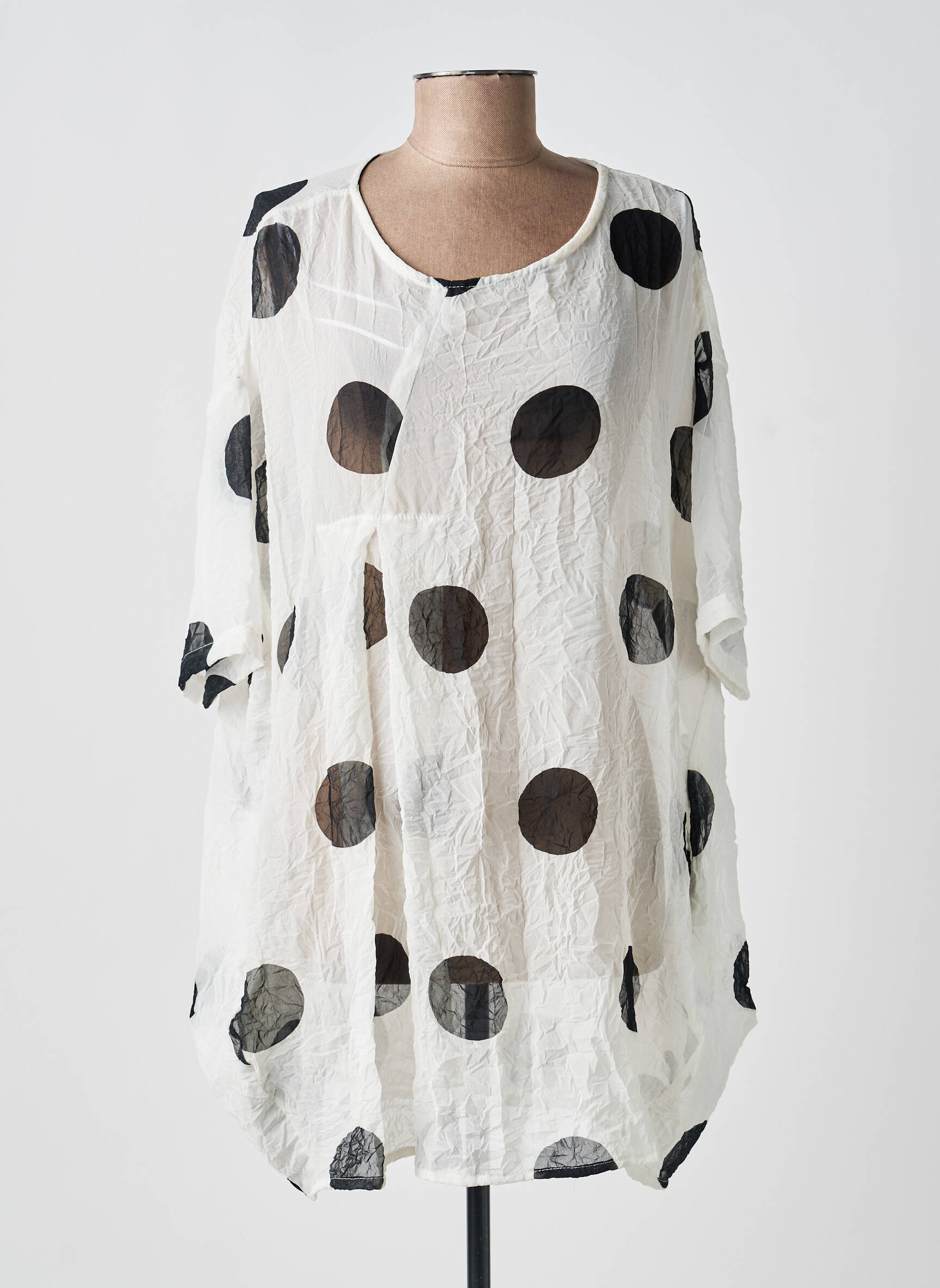 Tunique manches longues légère et transparente blanc GERSHON BRAM femme