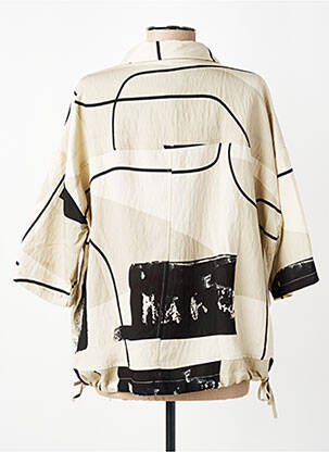 Blouse imprimé fantaisie manches 3/4 beige K femme