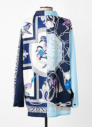 Chemisier imprimé fantaisie manches longues bleu LM LULU femme