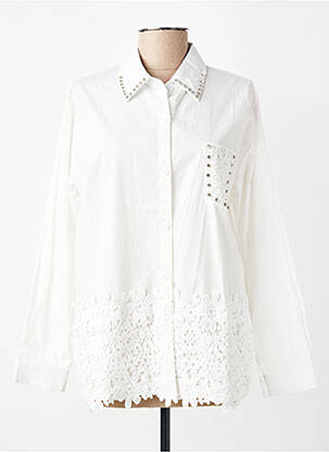 Chemisier coupe droite manches longues blanc LM LULU femme