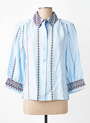 Chemisier imprimé fantaisie manches 3/4 bleu SURKANA femme