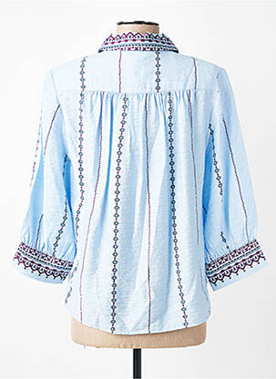 Chemisier imprimé fantaisie manches 3/4 bleu SURKANA femme