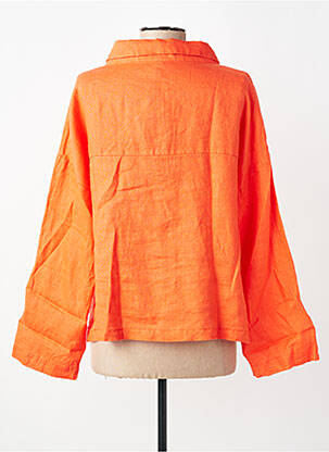 Chemisier tissage crêpe manches longues orange K femme