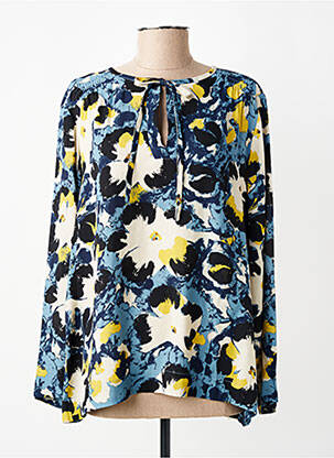 Blouse imprimé fantaisie manches longues bleu MASAI femme