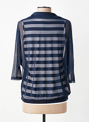 Top col rond manches 3/4 bleu TUZZI femme