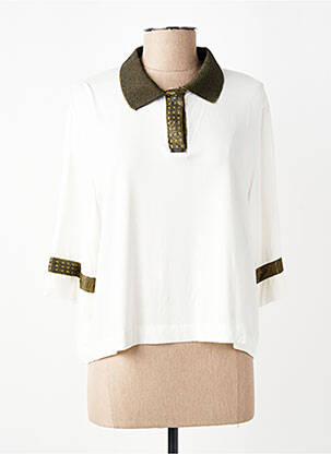 Top stretch manches 3/4 blanc TRICOT CHIC femme