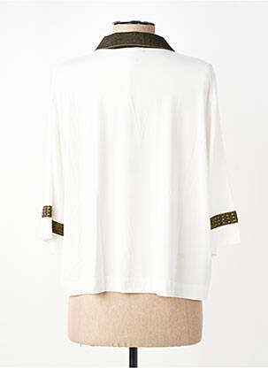 Top stretch manches 3/4 blanc TRICOT CHIC femme