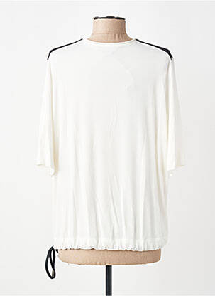 Top col rond manches 3/4 beige TRICOT CHIC femme