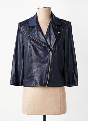 Veste casual coupe droite bleu EVA KAYAN femme