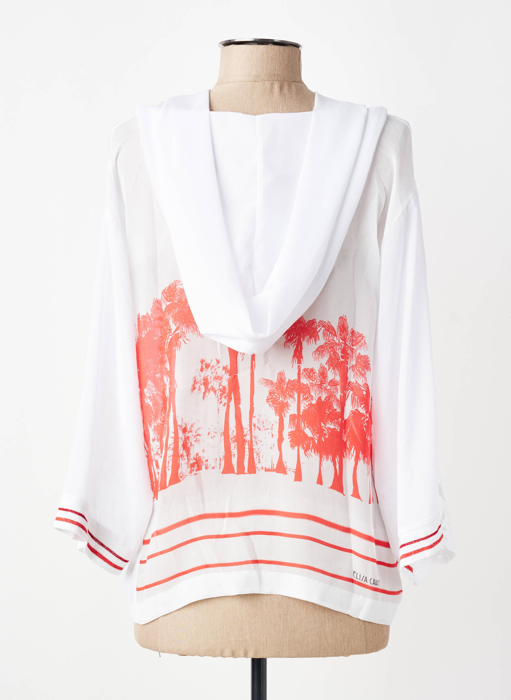 Top imprimé fantaisie manches 3/4 rouge ELISA CAVALETTI femme