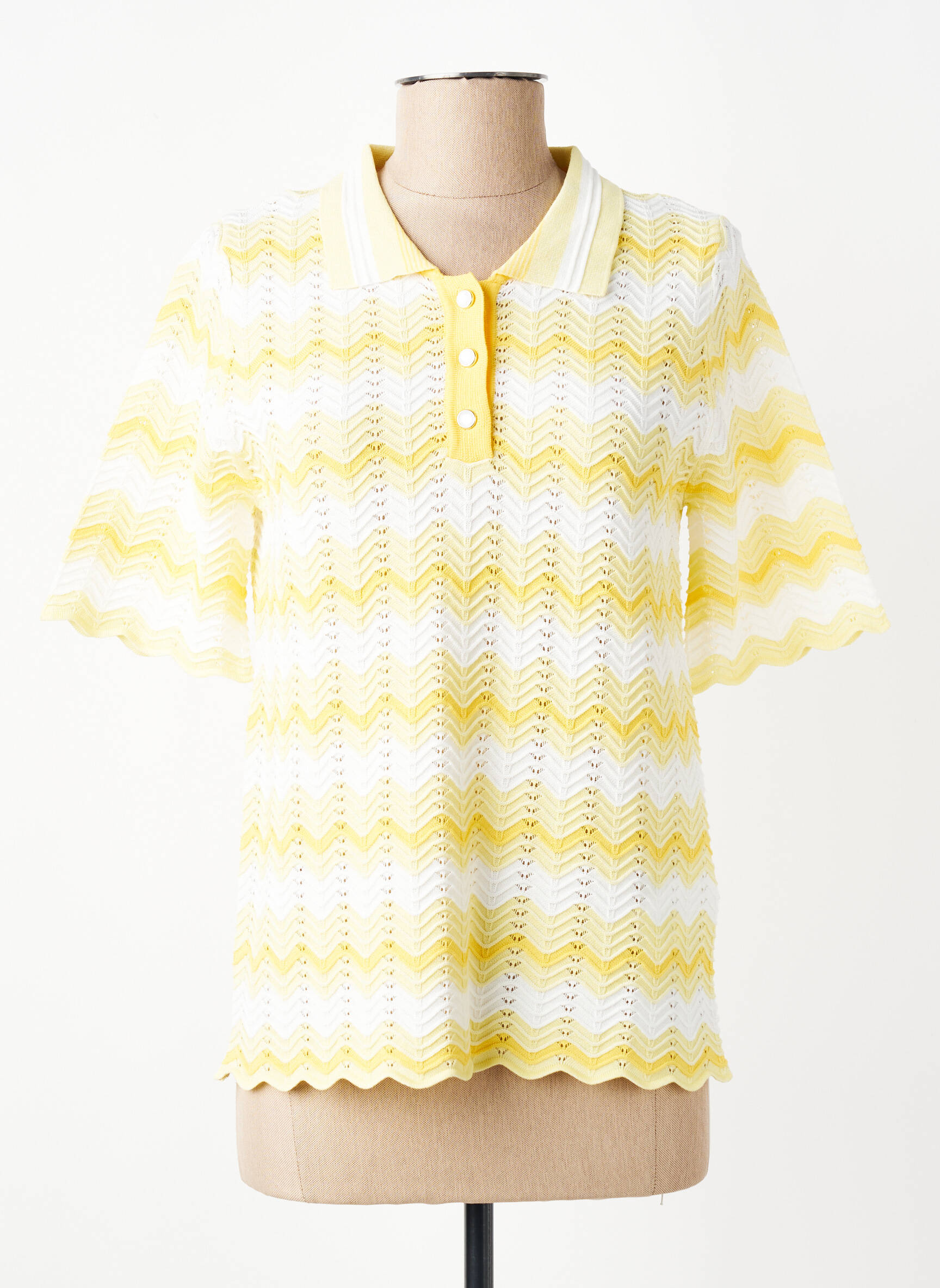 Top manches courtes manches courtes jaune LEO & UGO femme