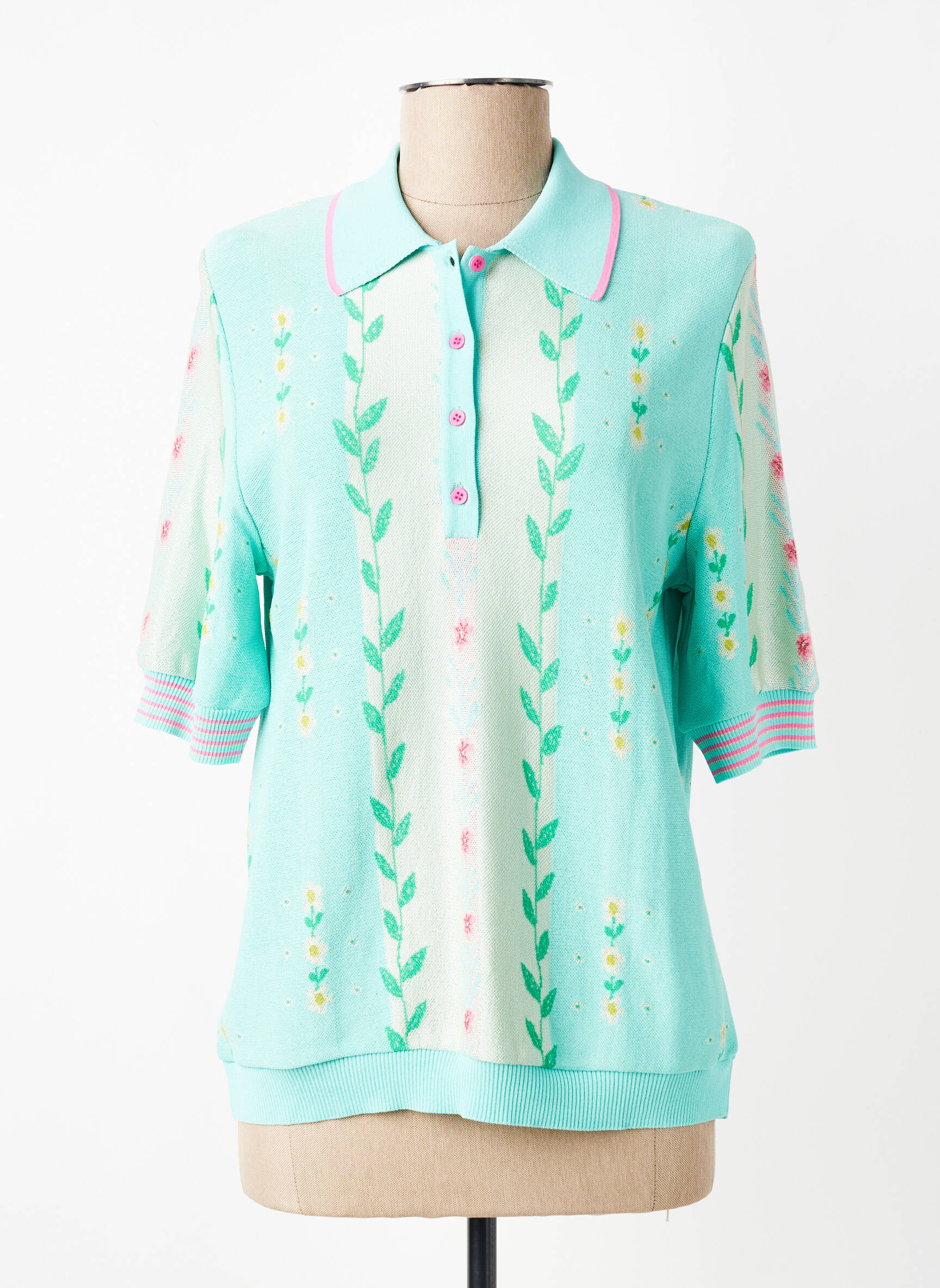 Top imprimé fantaisie manches courtes bleu ALDO MARTIN'S femme