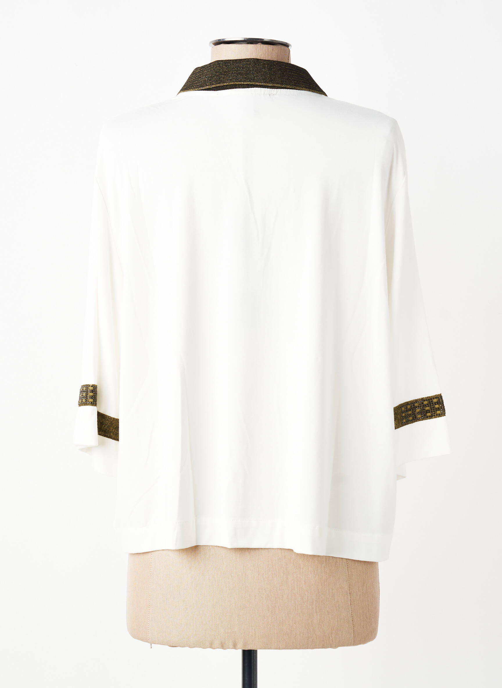 Top stretch manches 3/4 blanc TRICOT CHIC femme