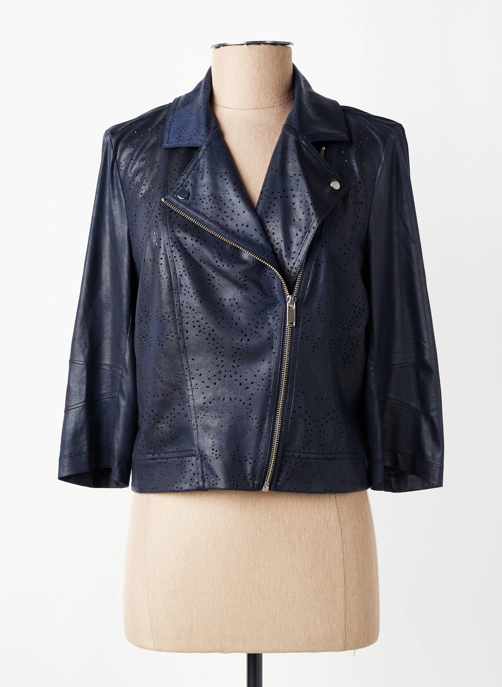 Veste casual coupe droite bleu EVA KAYAN femme