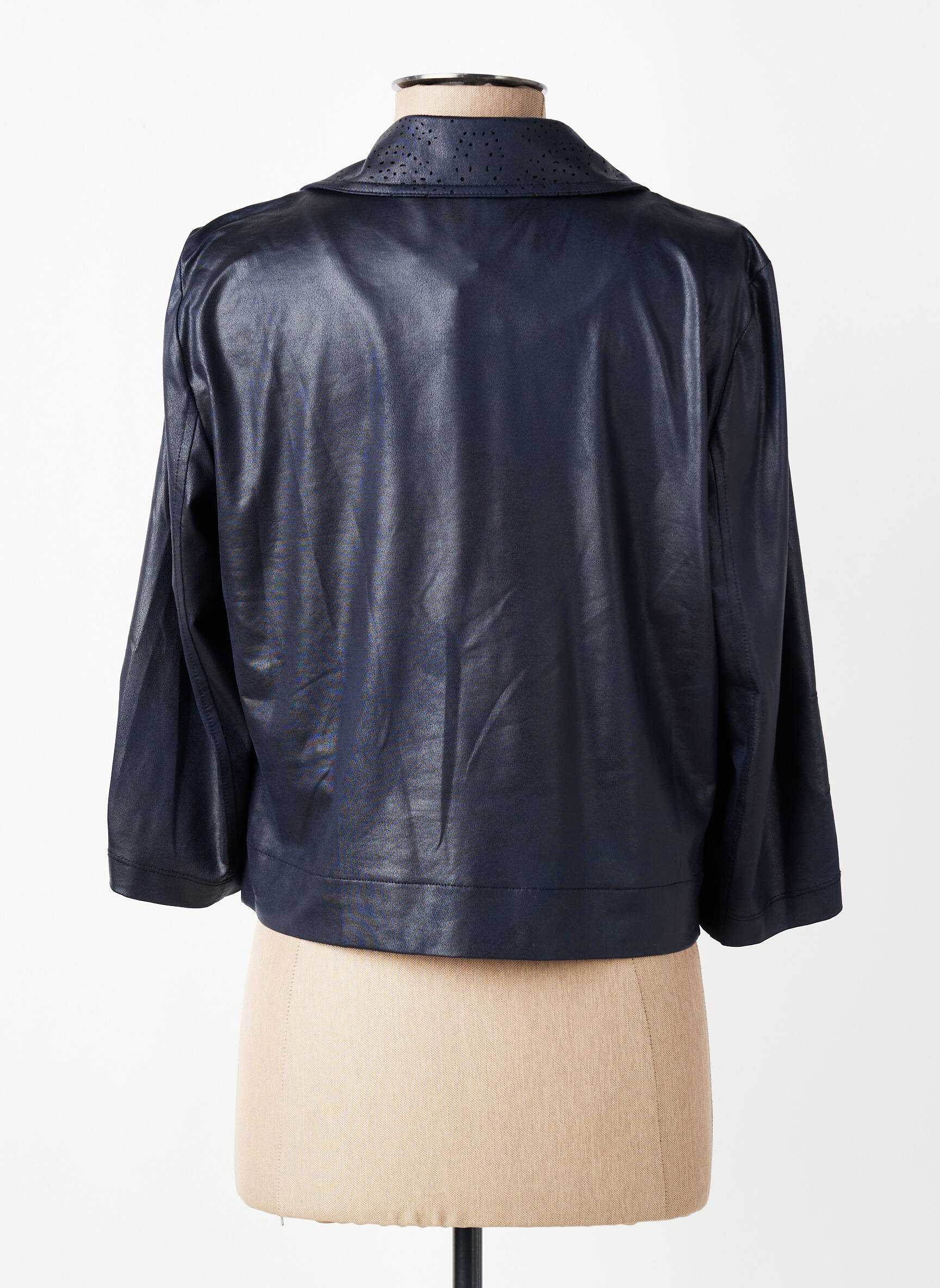 Veste casual coupe droite bleu EVA KAYAN femme