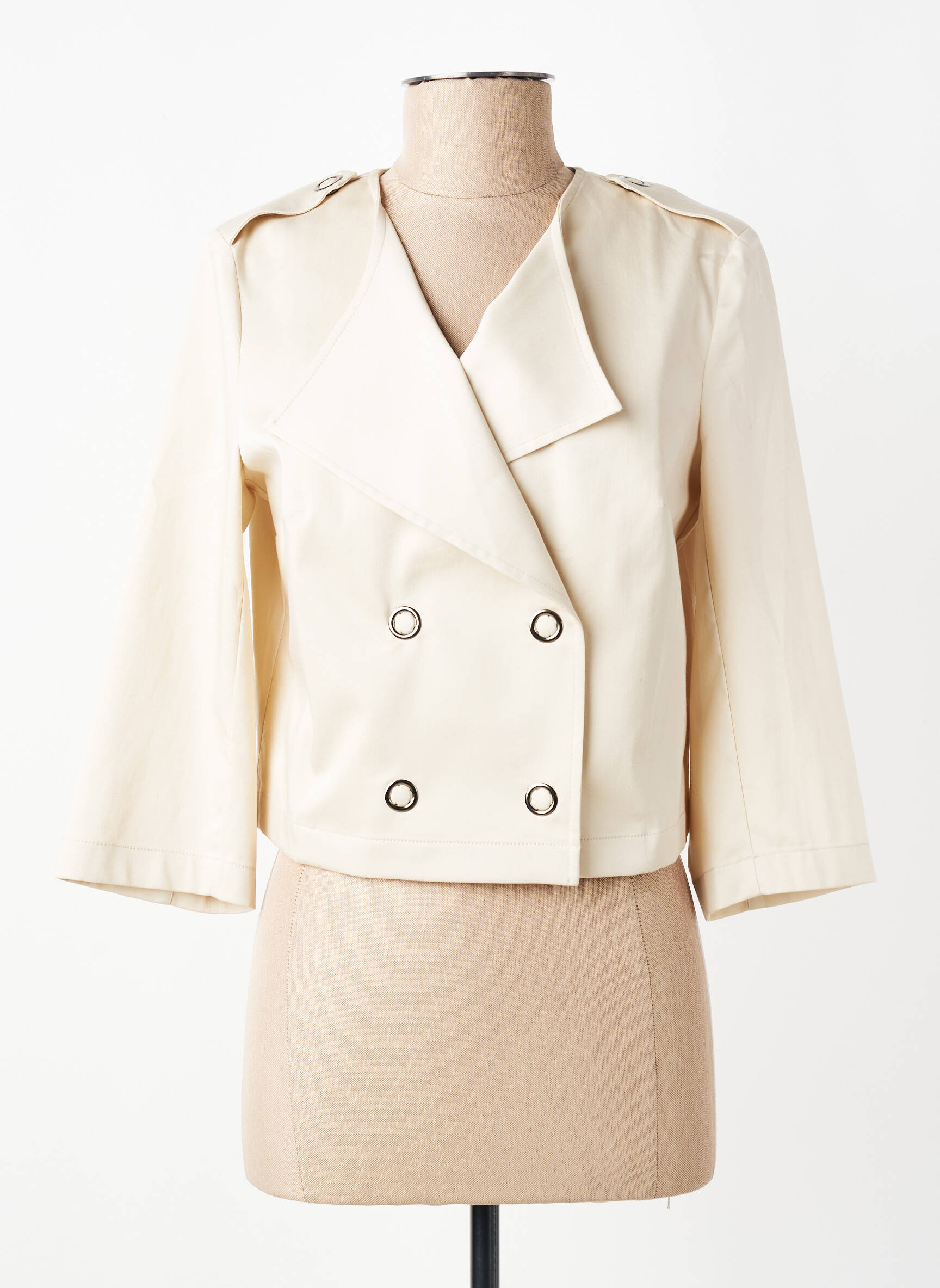 Veste casual coupe cintrée beige EVA KAYAN femme