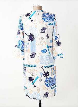 Robe mi-longue manches 3/4 manches 3/4 bleu TUZZI femme
