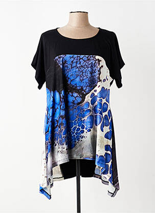 Tunique manches courtes tissage jersey noir OZAI N KU femme