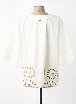 Blouse tissage popeline manches 3/4 blanc RINO & PELLE femme