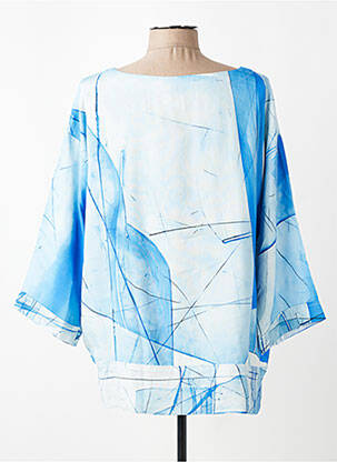 Blouse imprimé fantaisie manches 3/4 bleu K femme