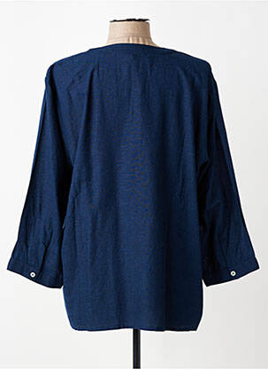 Chemisier tissage crêpe manches 3/4 bleu VANIA femme