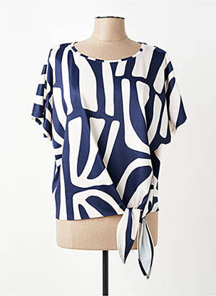 Top stretch manches courtes bleu TUZZI femme