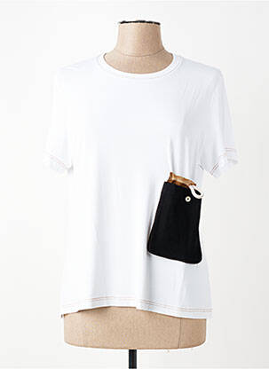 T-shirt stretch manches courtes blanc TRICOT CHIC femme