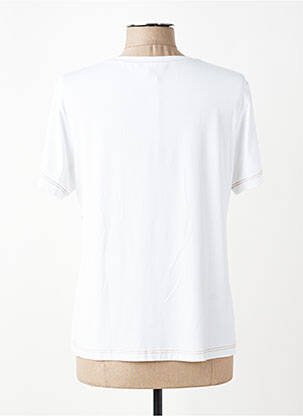 T-shirt stretch manches courtes blanc TRICOT CHIC femme