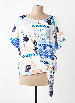 Top stretch manches courtes bleu TUZZI femme