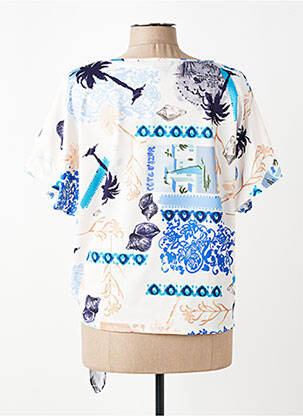 Top stretch manches courtes bleu TUZZI femme